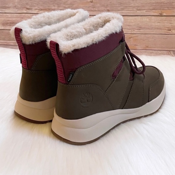 🆕 Timberland Women’s Boroughs Project Olive Waterproof Winter Pull On Boots - Picture 4 of 7